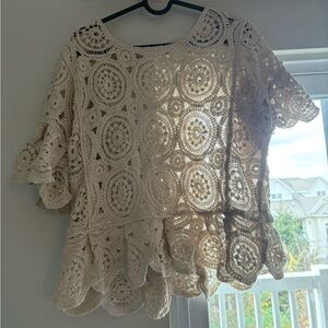 Solitaire Cream Crochet Blouse